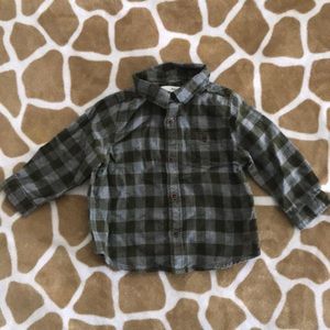 Zara Flannel Green Plaid Shirt